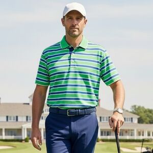RLX Ralph Lauren L Performance Wear Old Money Tennis Prep Striped Golf Polo